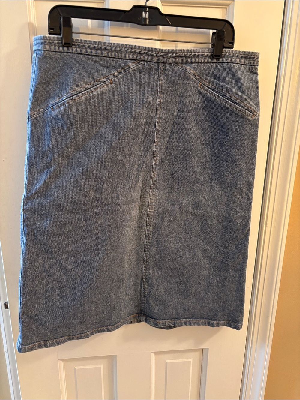Theory Light Blue Denim Midi Skirt